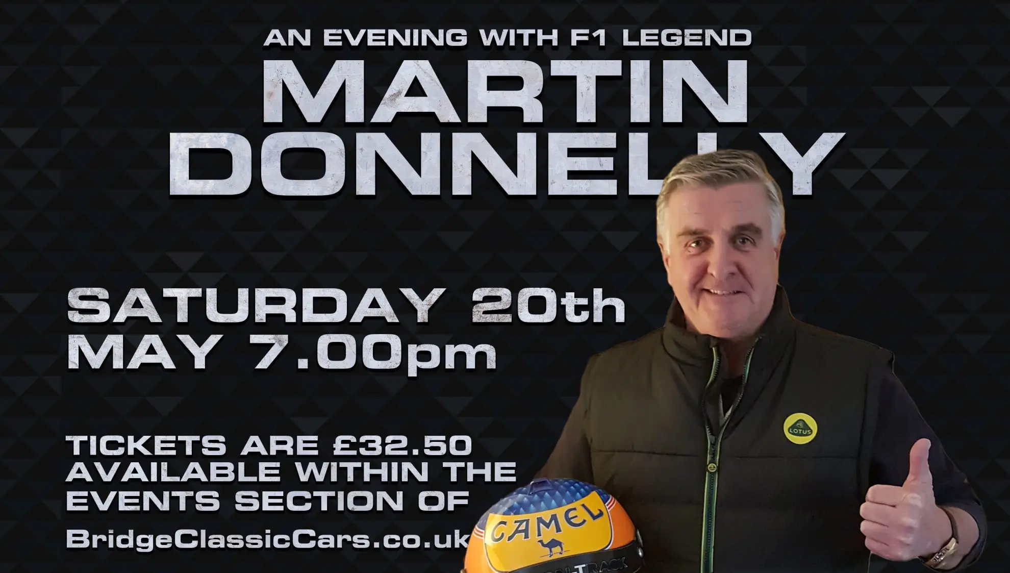 An evening with F1 Legend Martin Donnelly Saturday 20th May 2023